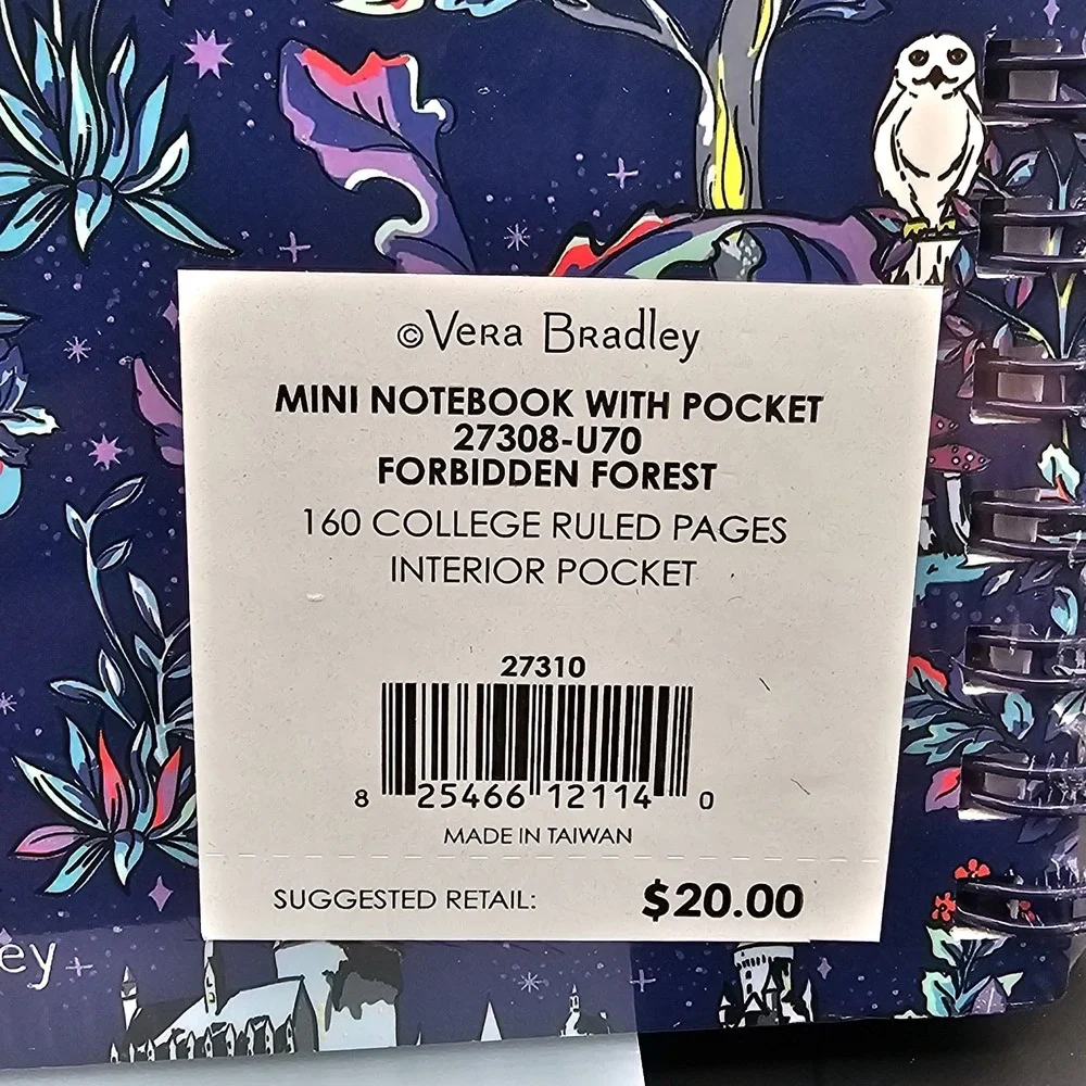 Harry Potter Vera Bradley NEW Forbidden Forest‎ Mini Ruled Notebook Disney